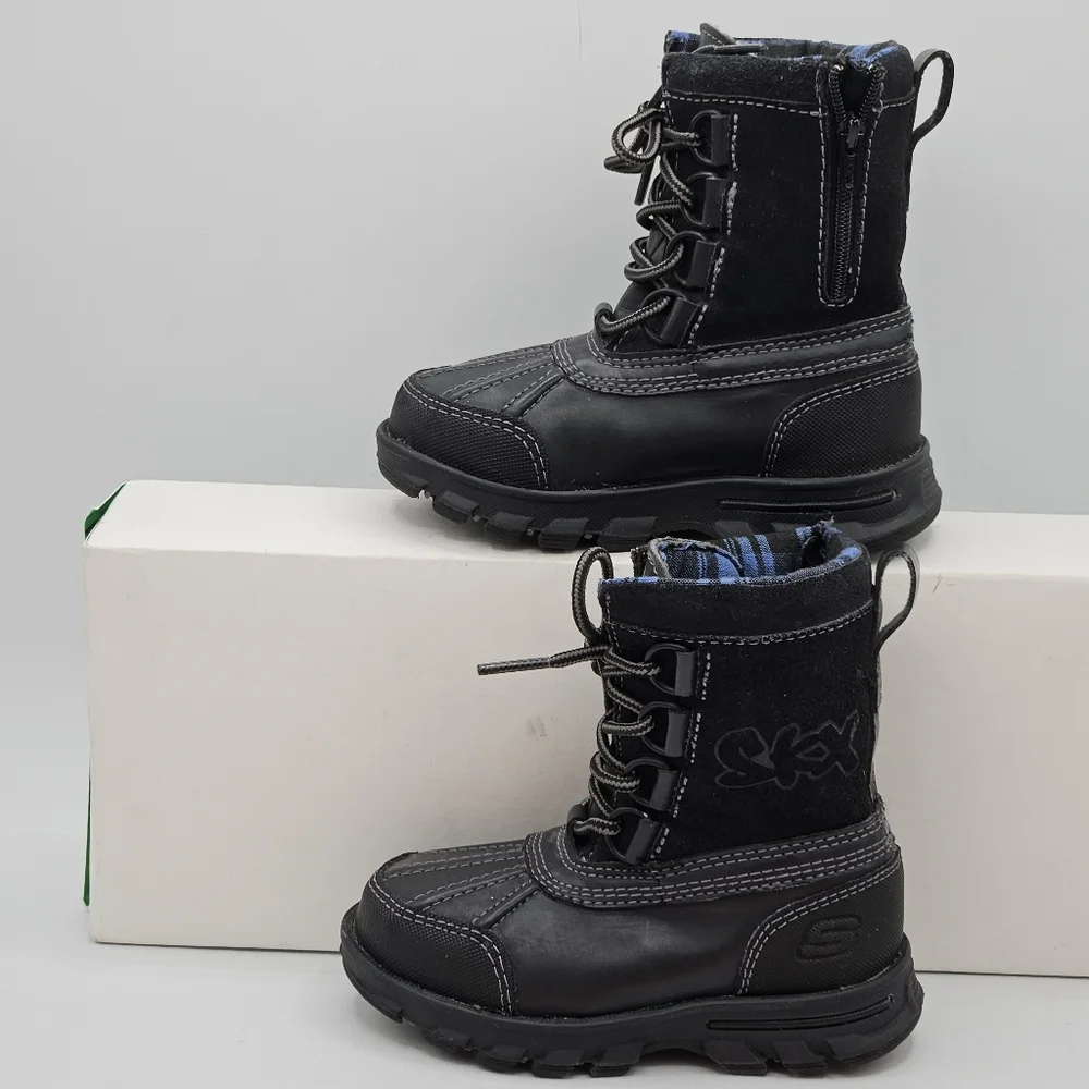 Sketchers Skx Black Waterproof Winter Boots Size 6